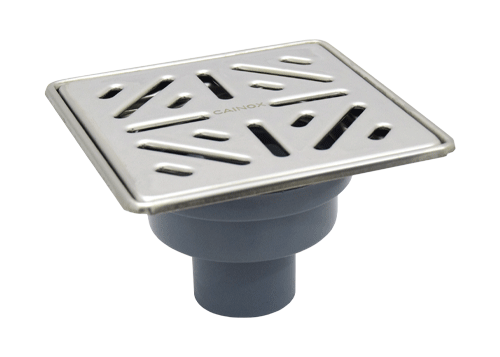 Stainless steel grating channel siphoned floor drain with plate